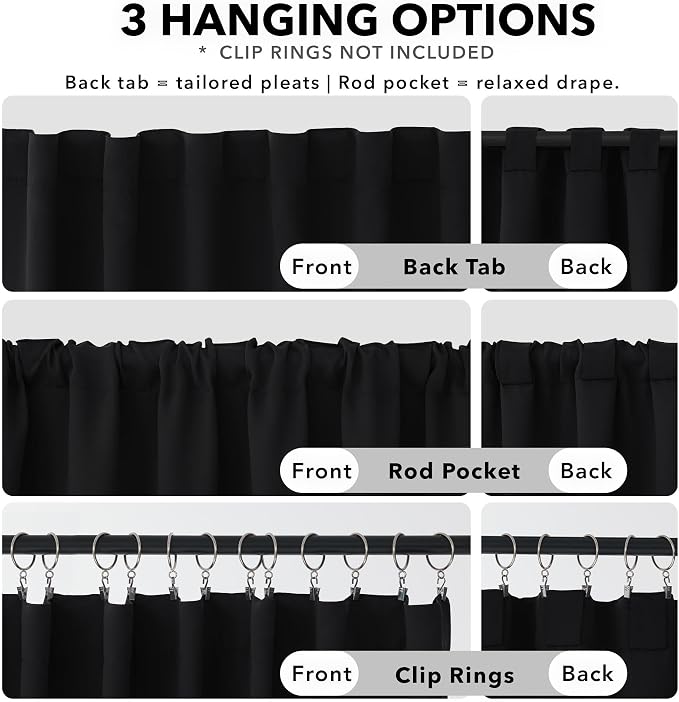 Deconovo Blackout Curtains for Bedroom, Living Room Curtains 72 Inches Long | - Image 2
