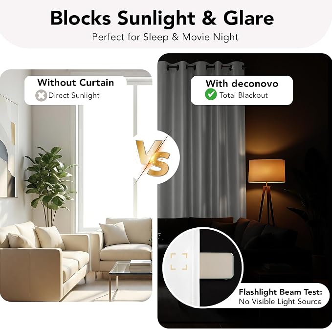 Deconovo 100% Blackout Curtains - Image 3