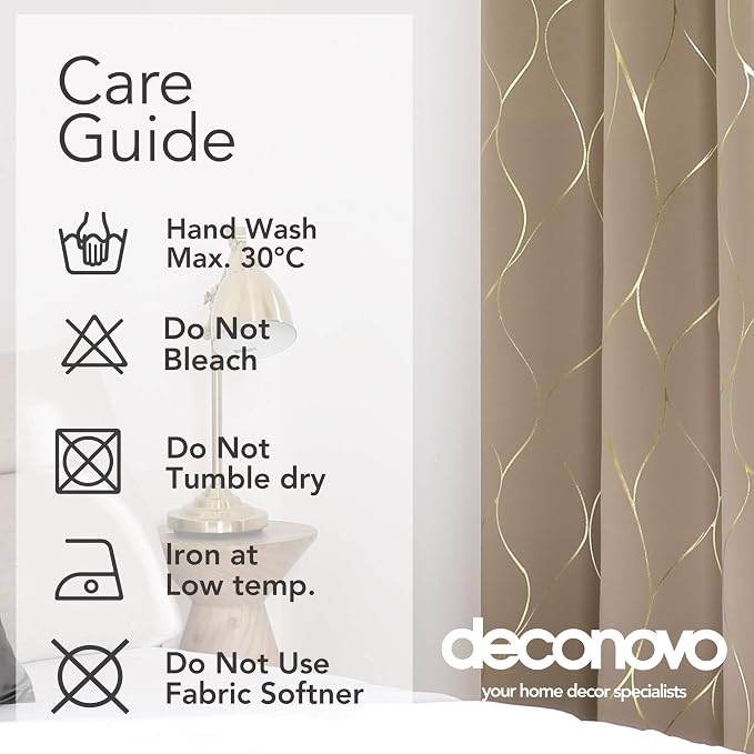 Deconovo Curtains for Living Room, Pattern Blackout Curtains 63 Inches Long | - Image 9