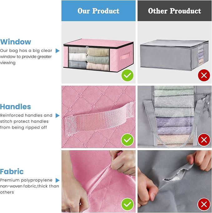 HomeHacks 4-Pack Clothes Organizer Storage Bags, 35L Storage Bins, Reinforced - Image 5
