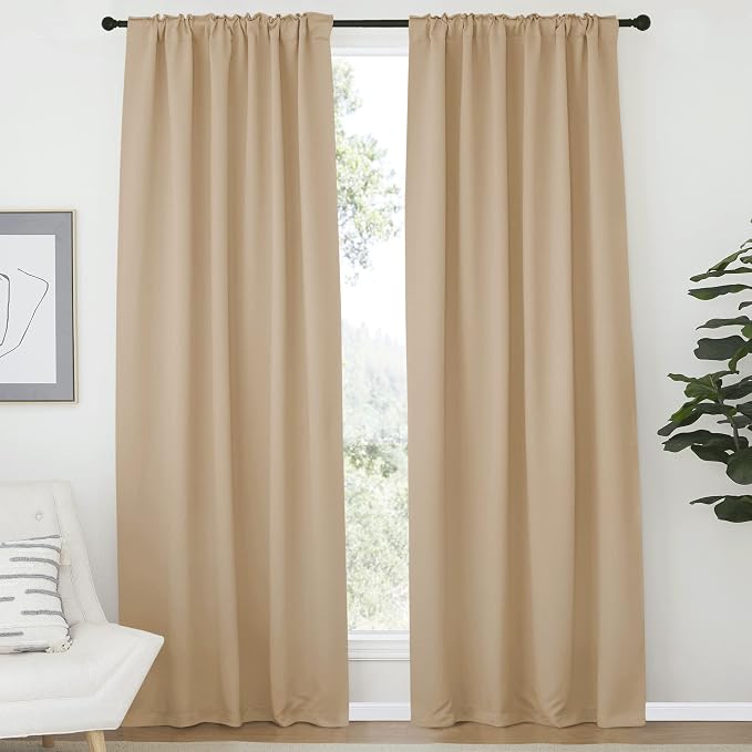 NICETOWN Blackout Living Room Curtains 80 inches Long, 1 Pair, Thermal - Image 2