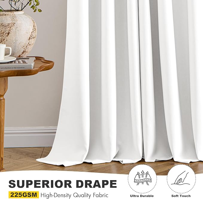 MIULEE Blackout Curtains for Bedroom 2 Panels 29 x 40 Inch Long Pure White | - Image 5