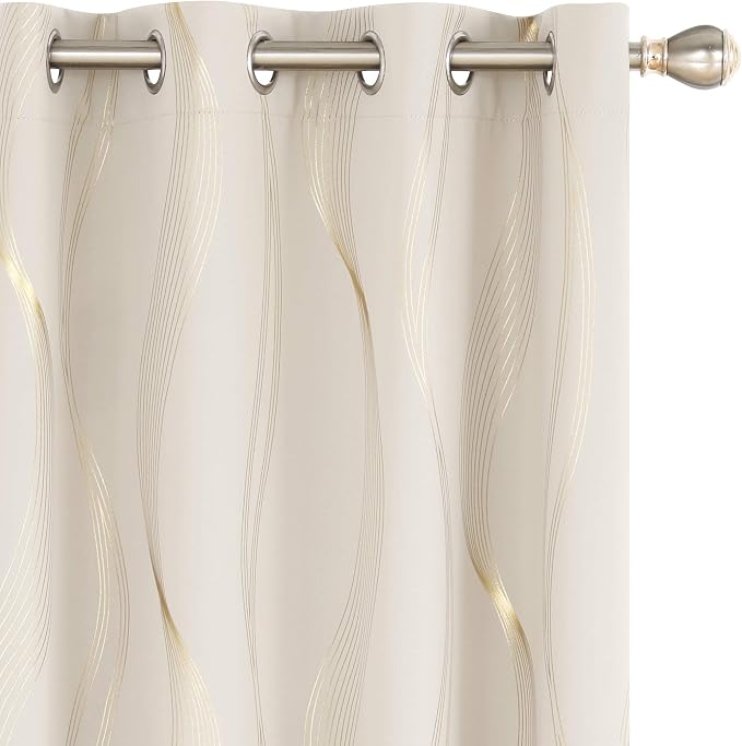 Deconovo Curtains for Living Room, Pattern Blackout Curtains 84 Inches Long | by Unknown