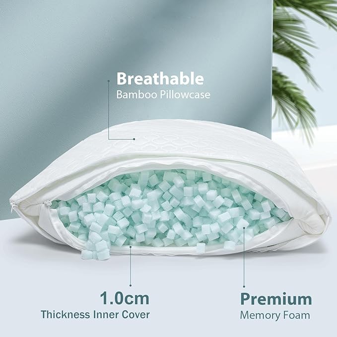 Extra Firm Body Pillow 1.5cm Cubies Memory Foam – Pain Relief & Sleeping & - Image 3