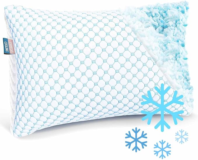 Nestl Cooling Pillow for Sleeping 1 Pack, Luxury Shredded Memory Foam Pillows by Nestl