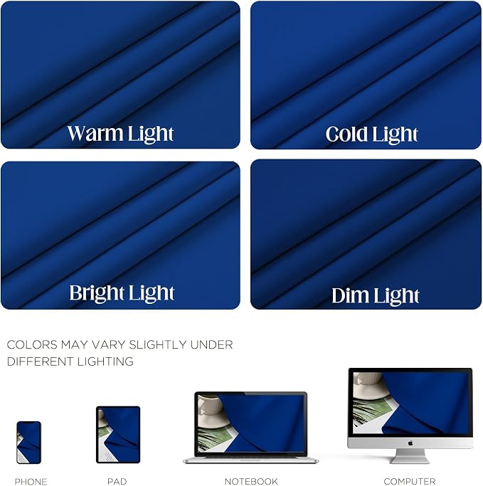 CUCRAF Royal Blue Blackout Curtains 63 inch Length 2 Panels Set, Room Darkening - Image 4