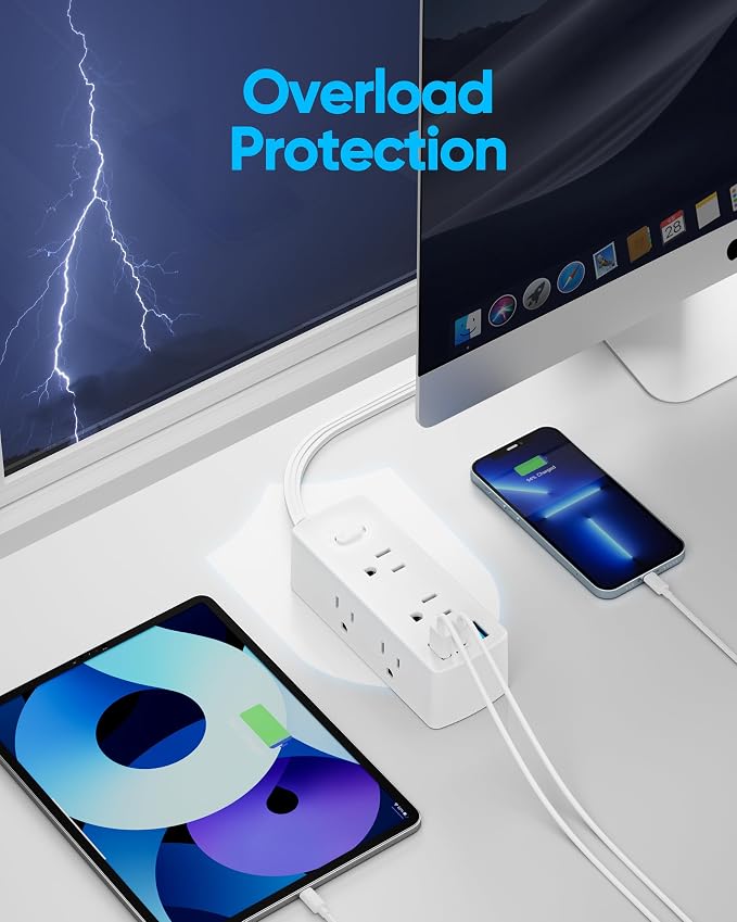 Olcorife Flat Plug Power Strip - Image 5