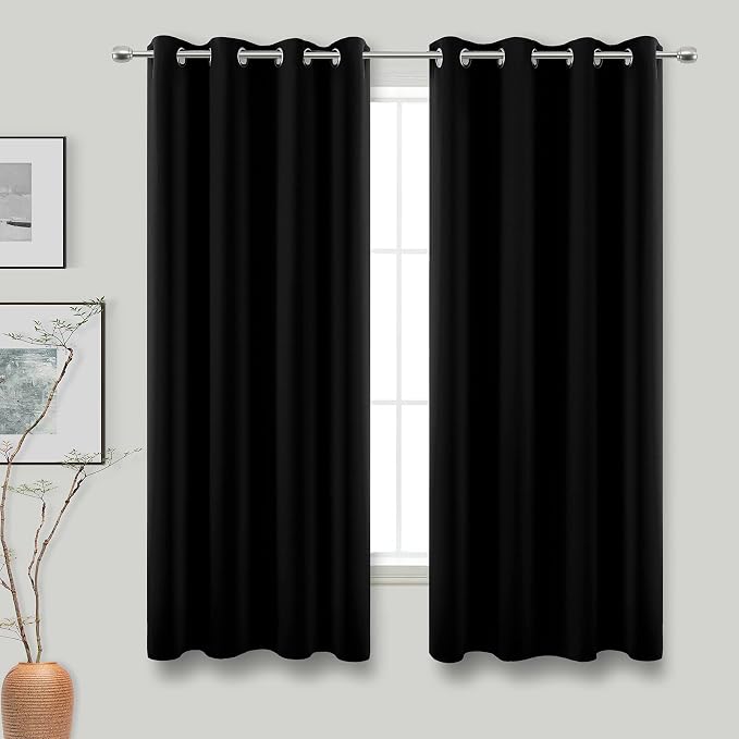 KOUFALL 60 Inch Curtains for Bedroom, Grommet Room Darkening Dark Out Heavy by KOUFALL