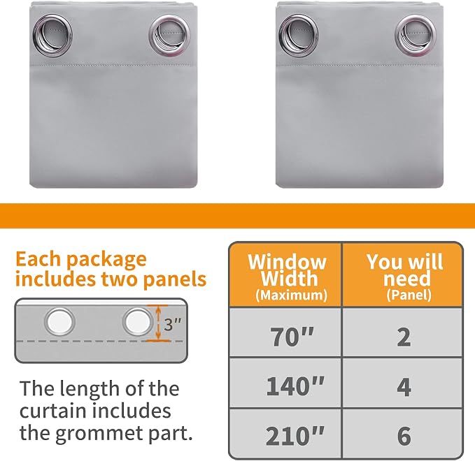 YoungsTex 100% Blackout Curtains 84 Inch Length, Thermal Insulated Drapes - Image 6