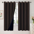 YoungsTex Dark Brown 100% Blackout Curtains 63 Inch Length, Room Darkening by YoungsTex