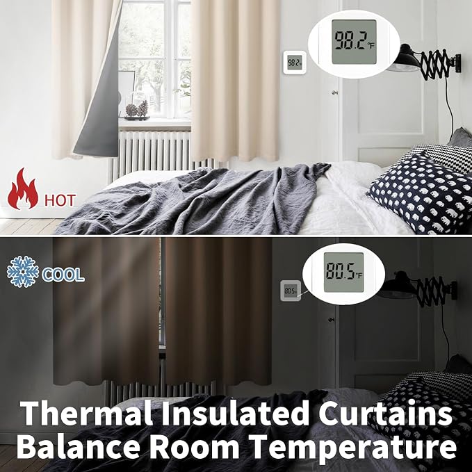 BGment Thermal Insulated 100% Blackout Curtains 84 Inch Length 2 Panels - Image 4