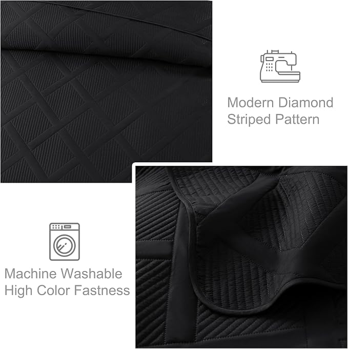 Exclusivo Mezcla Twin Size Quilt Set, Modern Striped Pattern, Lightweight - Image 5