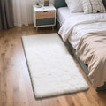 White 3x5 Area Rugs for Bedroom, Fluffy Shag Rug Small Rug Bedroom Carpet | by Yongyangjuxi
