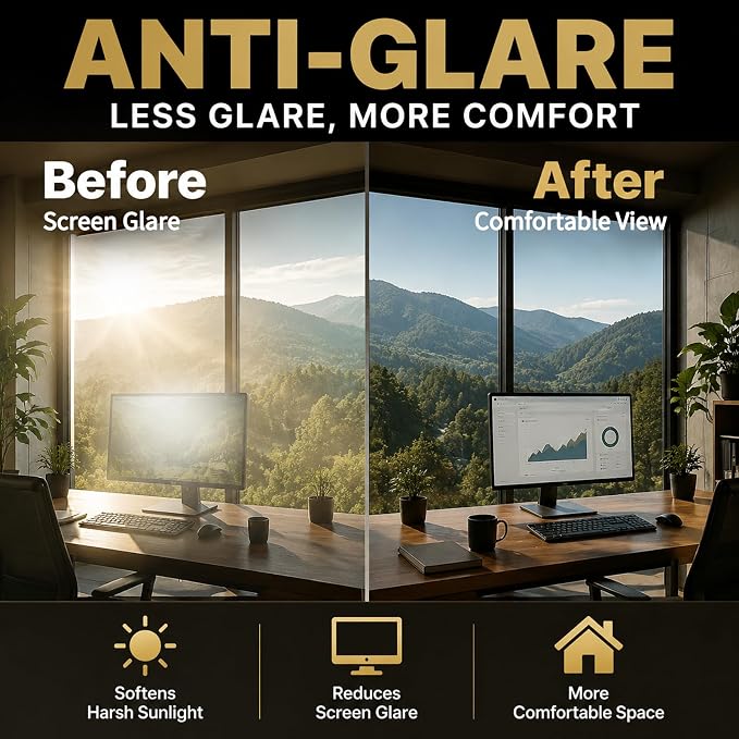 One Way Privacy Window Film Heat Control Mirror Tint 23.6Inx6.5Ft | Window Tint - Image 4