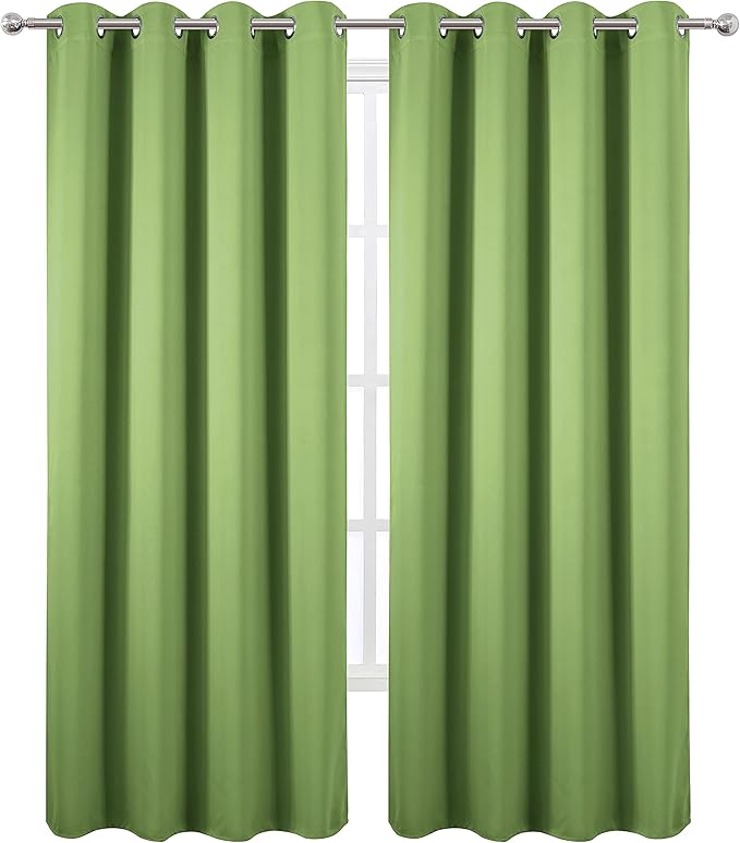 Light Green Blackout Curtains for Bedroom Room Darkening Curtains/Draperies 52 - Image 2