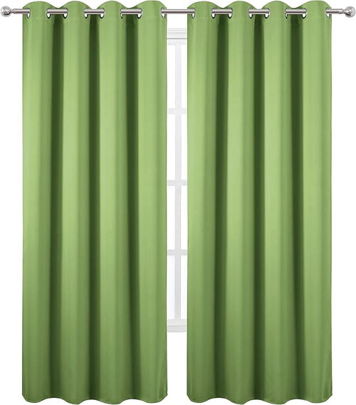 100% Blackout Curtains 52 x 95 Inch/Light Green Curtains 2 Panels - Image 2