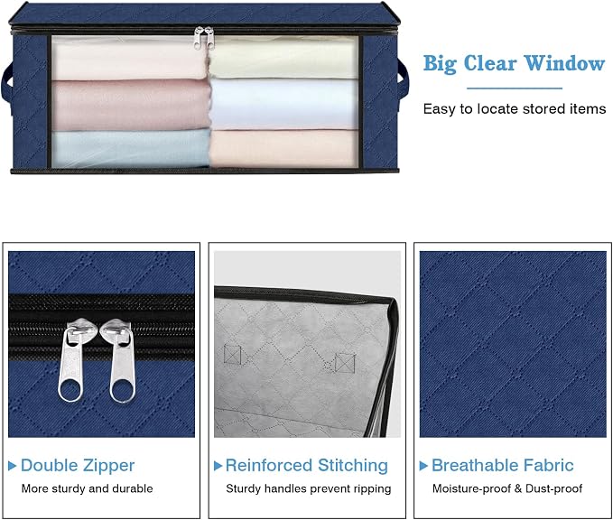 HomeHacks 10-Pack Clothes Organizer Storage Bags, 35L Storage Bins, Reinforced - Image 4