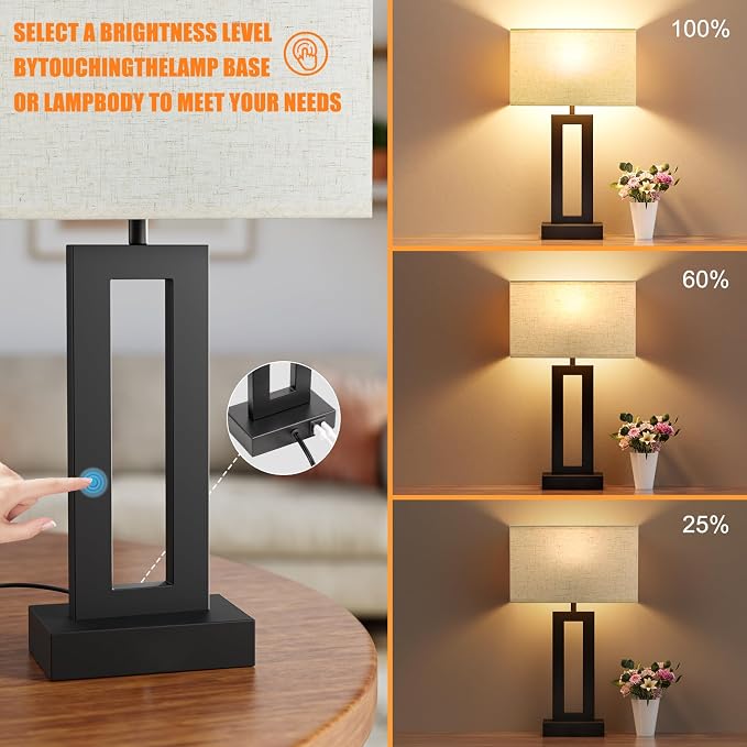 Nightstand Table Lamps for Bedrooms Set of 2 - Image 3