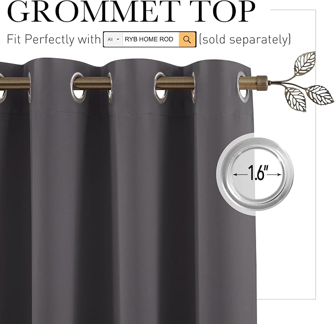 RYB HOME Gift Gray Room Divider Screen Partition - Image 2