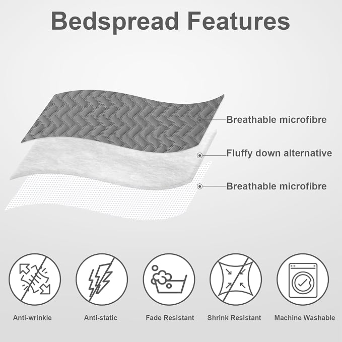 Hansleep Grey Quilt Queen Size - Image 4