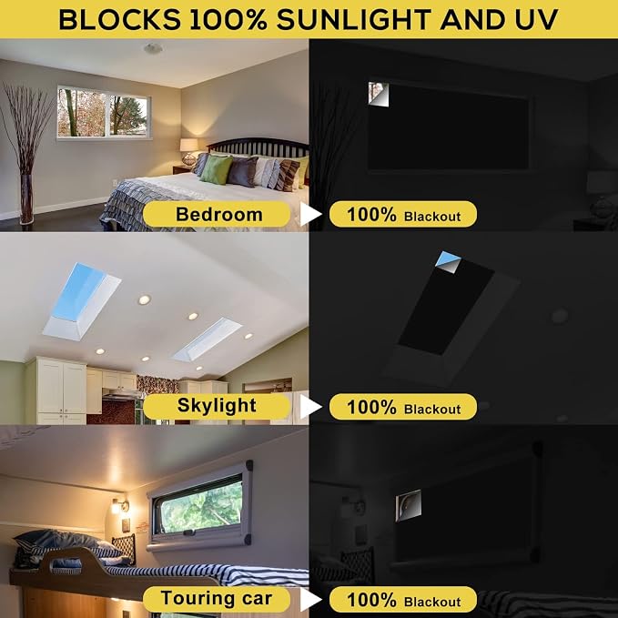 Blackout Curtains 100% Blackout Blinds Window Cover Portable Shades 79”x57” | - Image 4