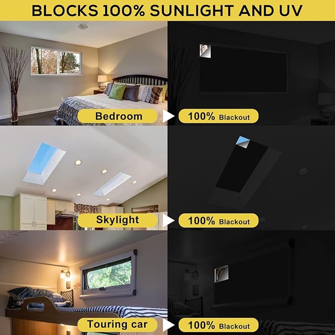 Blackout Curtains 100% Blackout Blinds Window Cover Portable Shades 118x57” | - Image 5