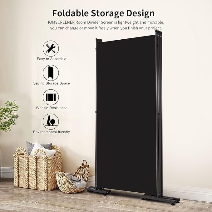 Room Divider Folding Privacy Screens, 6FT Tall Divider - Image 3
