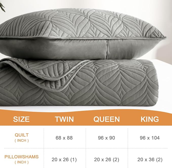 Whale Flotilla Extra Soft Twin Quilt Bedding Set, Lightweight Bedspreads | Grey - Image 4