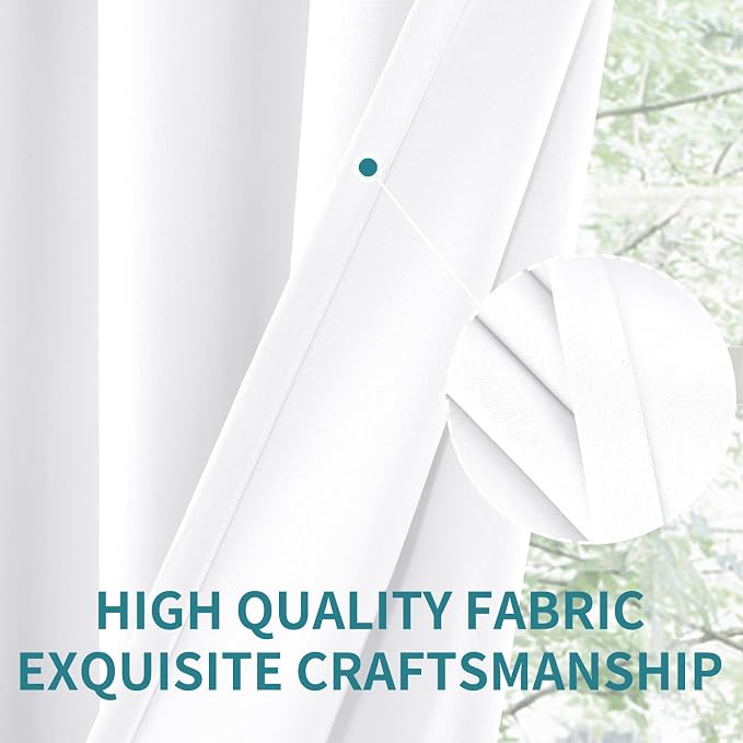 BGment Short White Kitchen Curtains 30 Inch Length - Image 3