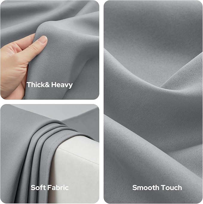 HOMEIDEAS Blackout Curtains for Bedroom 52 X 84 Inch Long 2 Panels Set Light - Image 5