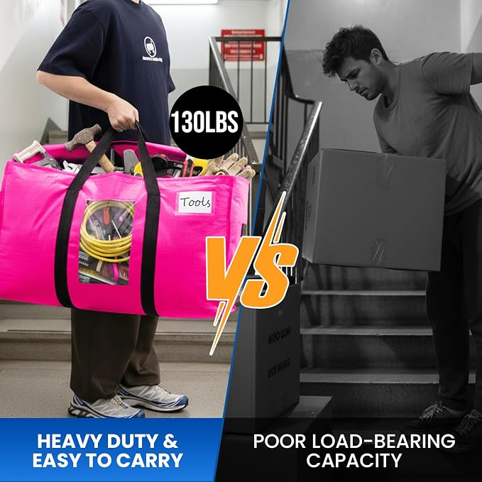TAILI 6 Pack Pink Extra Large Moving Bags, Storage Bags - Image 7