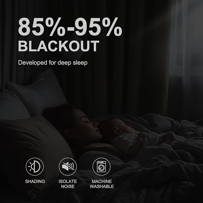 NICETOWN Light Beige Room Darkening Curtains 63 Inches Long - Image 3