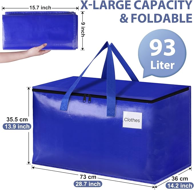 StorageRight Moving Bags, Moving Boxes, 93L 4-Pack Sotrage Bags Totes, - Image 2