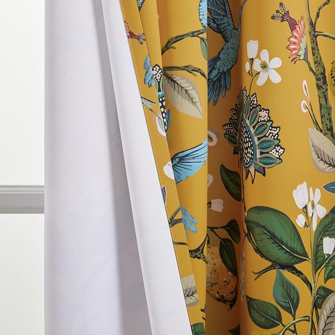 Topfinel 54 Inches Long Short Mustard Yellow Blackout Curtains - Image 7