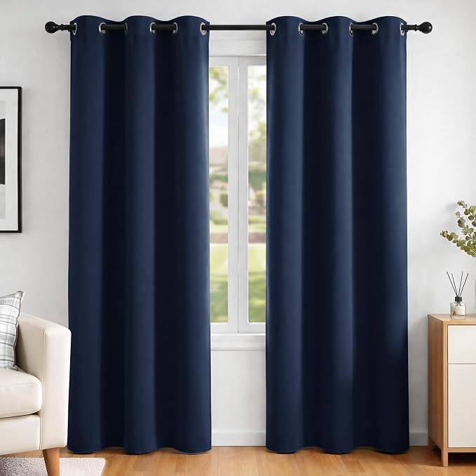 Deconovo Blackout Curtains for Bedroom and Living Room 84 Inches Long | Black by Unknown