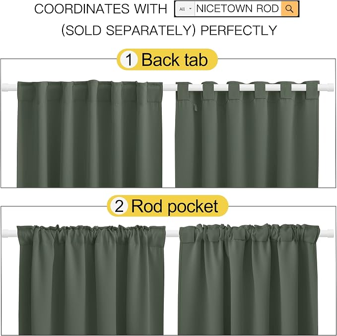 NICETOWN Living Room Blackout Draperies Curtains - Image 3