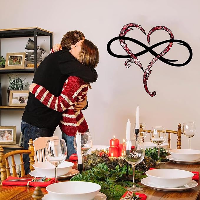 Infinity Heart Wall Decor, Unique Infinity Heart Metal Wall Art Decor Love Sign - Image 4