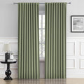 Light Sage Green Curtains 84 Inches Long Back Tab/Rod Pocket Room Darkening by DUALIFE