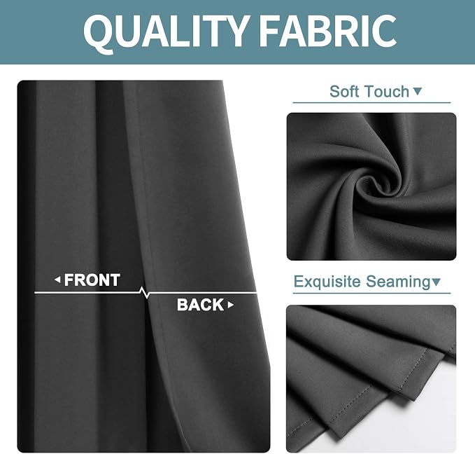 ChrisDowa Blackout Curtains for Bedroom 45 Inch Length Door Drapes, 1 Panel | - Image 3