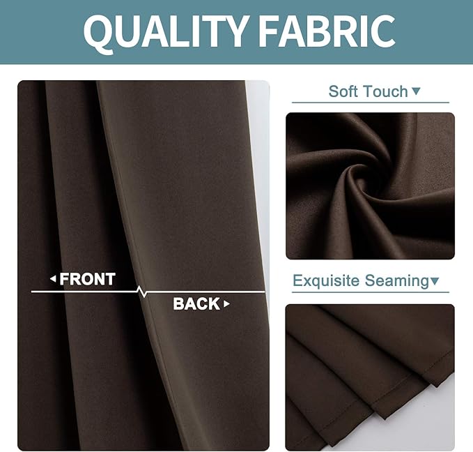 ChrisDowa Blackout Curtains for Bedroom and Living Room 108 Inches Long | 2 - Image 3