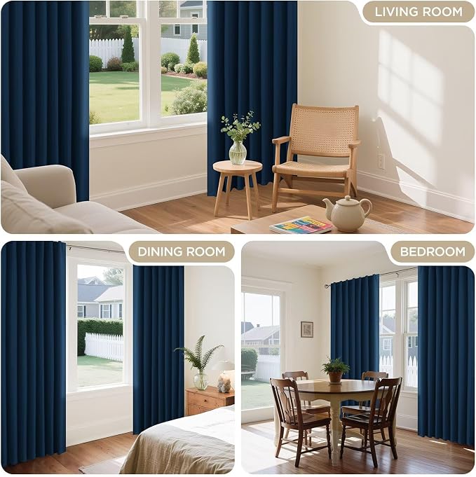 Joydeco Blackout Curtains 108 Inches Long, Thermal Insulated Black Out Curtains - Image 4