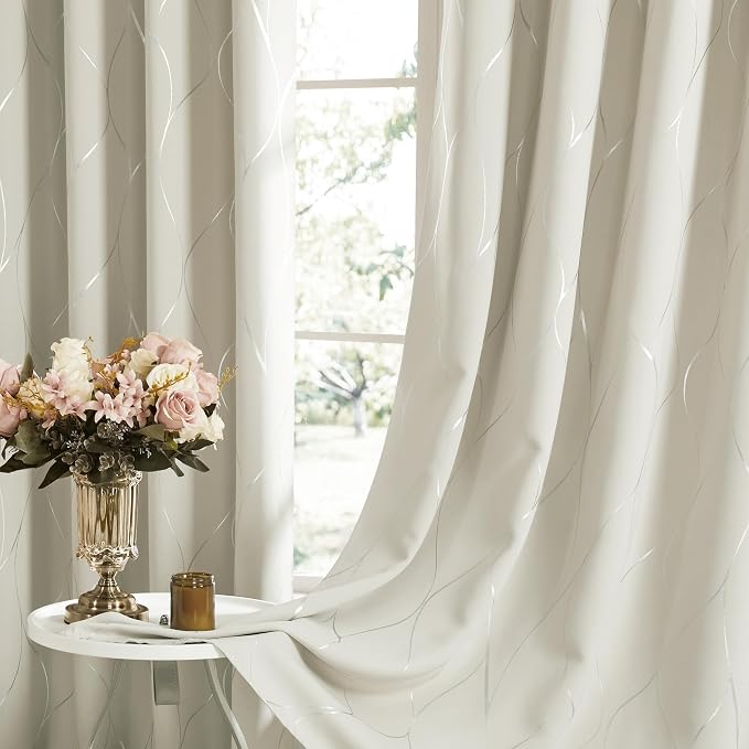 Deconovo Curtains for Living Room, Pattern Blackout Curtains 45 Inches Long | - Image 7