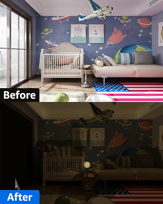 Blackout Curtains for Bedroom Portable 39"x84", No Drill Blackout Shades - Image 6
