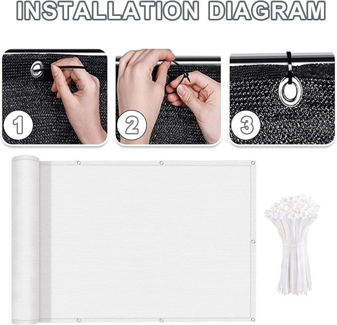 LOVE STORY 3' x 10' Balcony Privacy Screen Cover - Image 2
