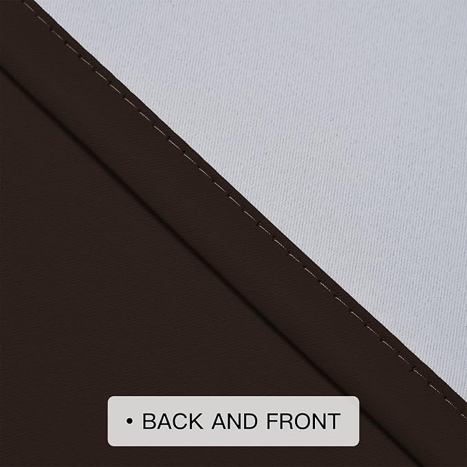 COSVIYA Curtains & Drapes Grommet Ombre Brown Curtains W42 x L63 Inch | - Image 5