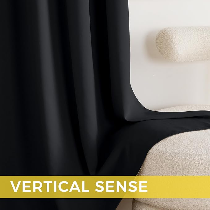 NICETOWN 100% Black Out Curtains 96 Inches Long 2 Panels - Image 4