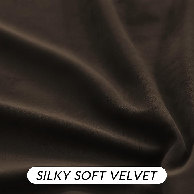RYB HOME Brown Velvet Blackout Curtains 84 inches Long - Image 5
