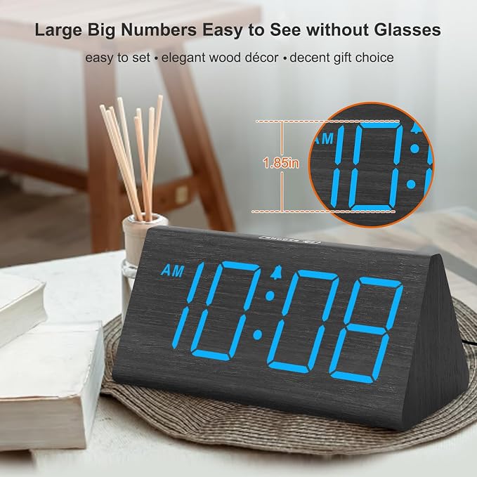 DreamSky Wooden Digital Alarm Clock - Image 2