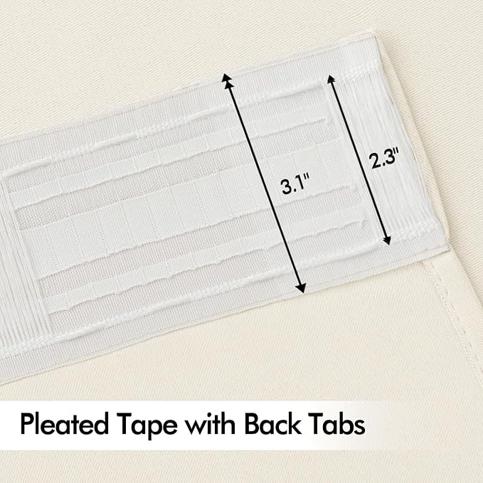 MIULEE Birch Back Tab Blackout Curtains 52x84 Inch Length 2 Panels Set | Rod - Image 4