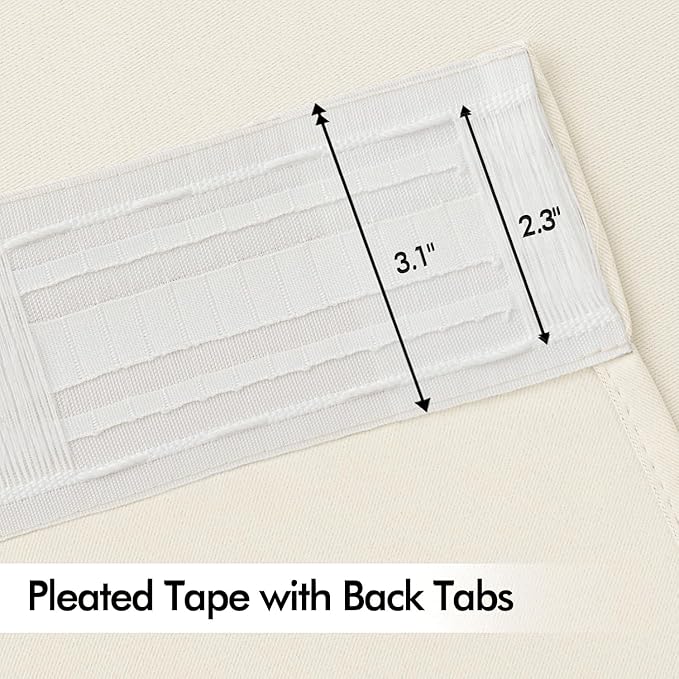 MIULEE Birch Back Tab Blackout Curtains 52x90 Inch Long 2 Panels Set | Rod - Image 4